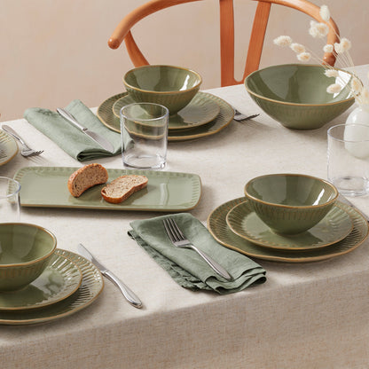 Artisanal Stripe Green Serving Bowl