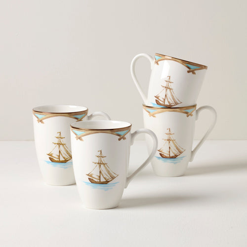 British Colonial Tradewind Mugs, Set of 4