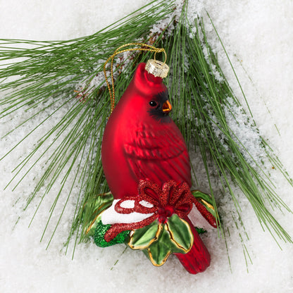 Blown Glass Cardinal Ornament