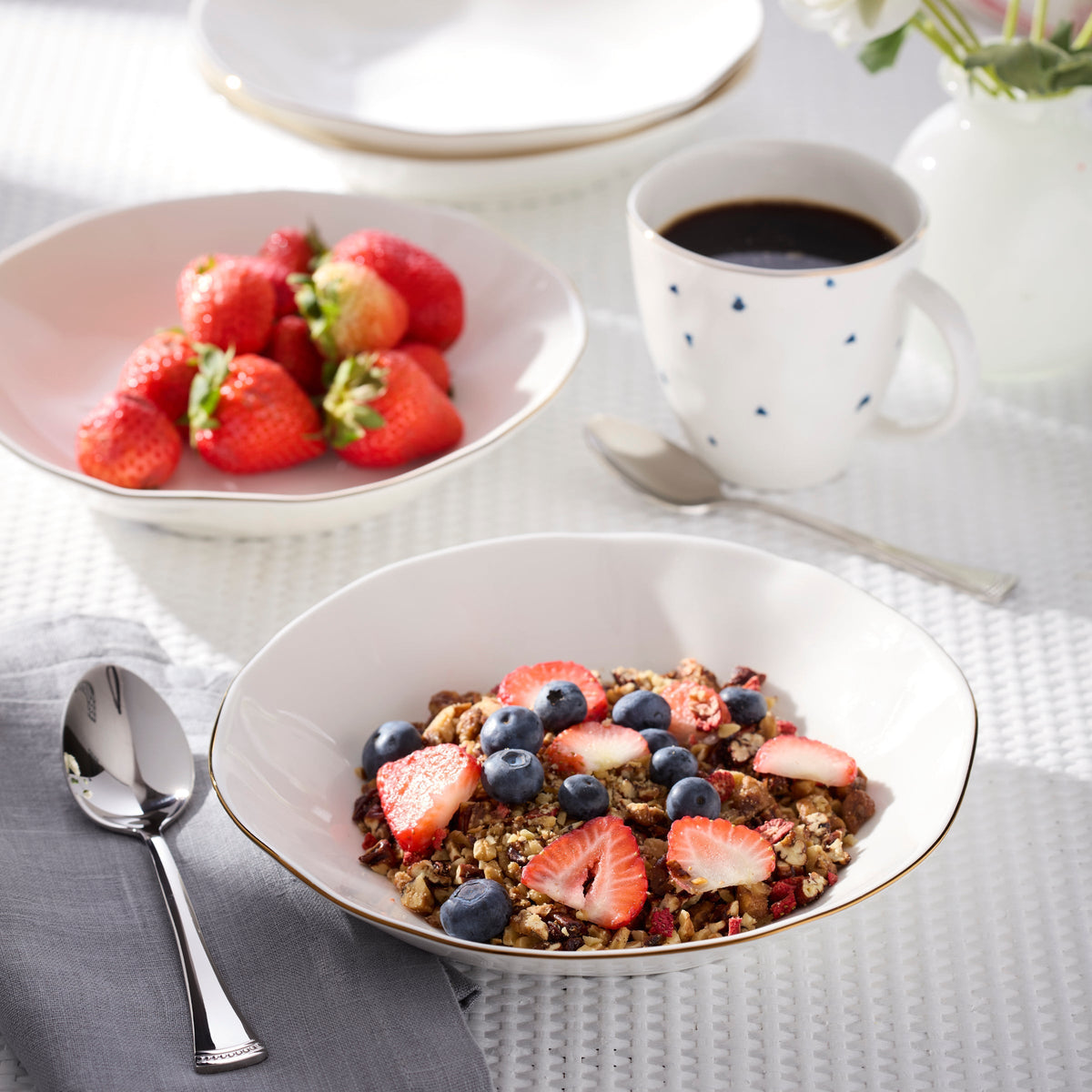 Blue Bay White Pasta Bowls, Set of 4